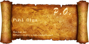 Puhl Olga névjegykártya