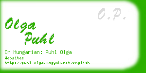 olga puhl business card